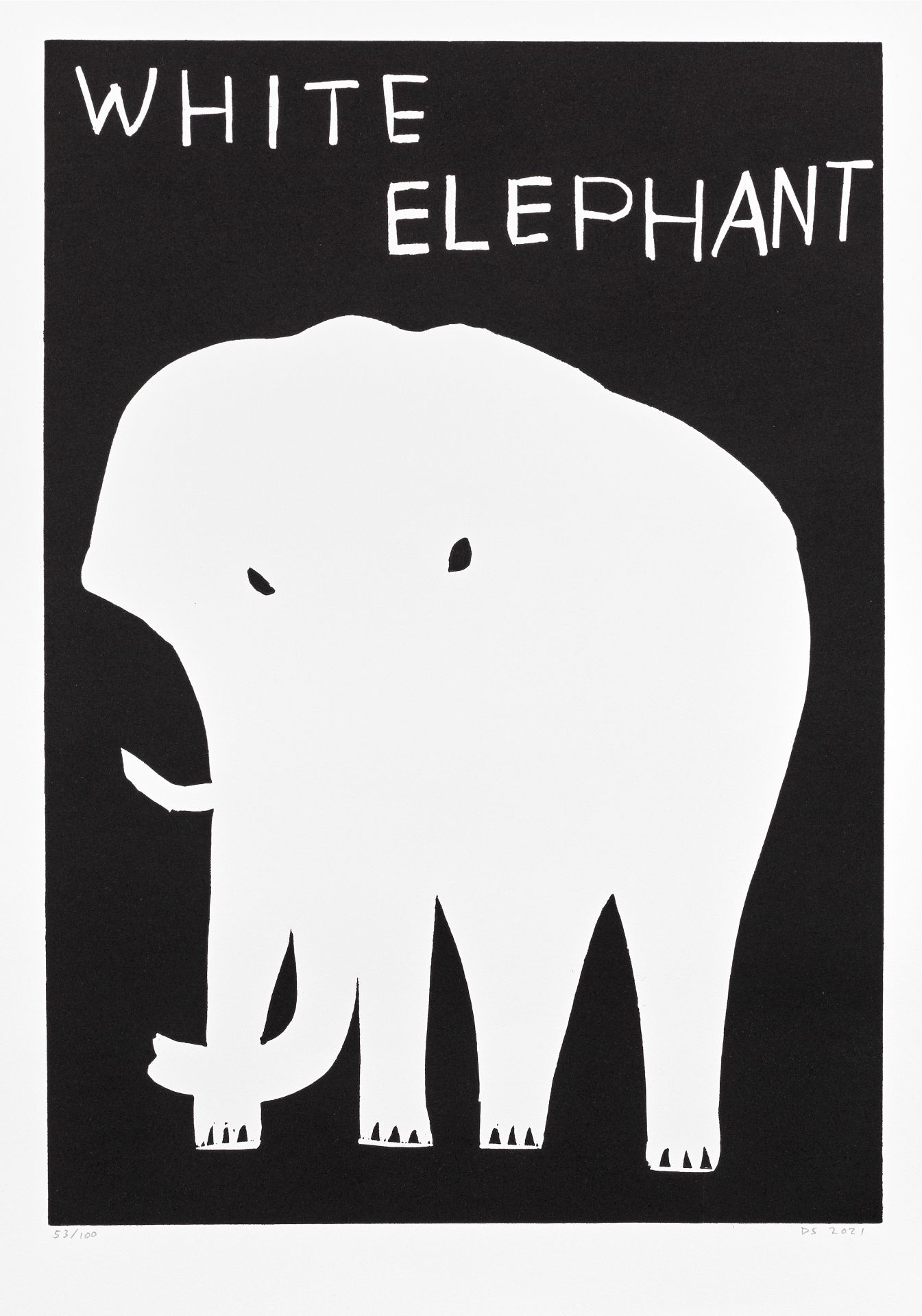 David Shrigley (born 1968) White Elephant, 2021 (Published by Sch&#228;fer Grafik, Copenhagen)