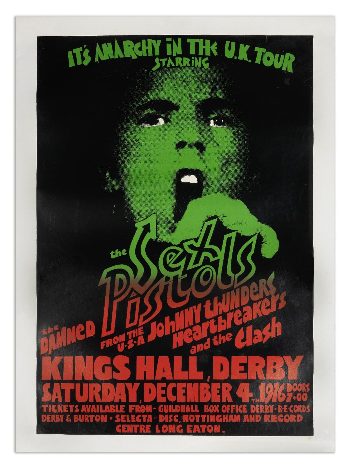 The Sex Pistols A Poster For The Sex Pistol's Cancelled Show At The King's Hall, Derby, 1976