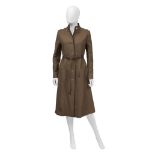 Baccarat Brown Wool and Suede Coat, 1970s