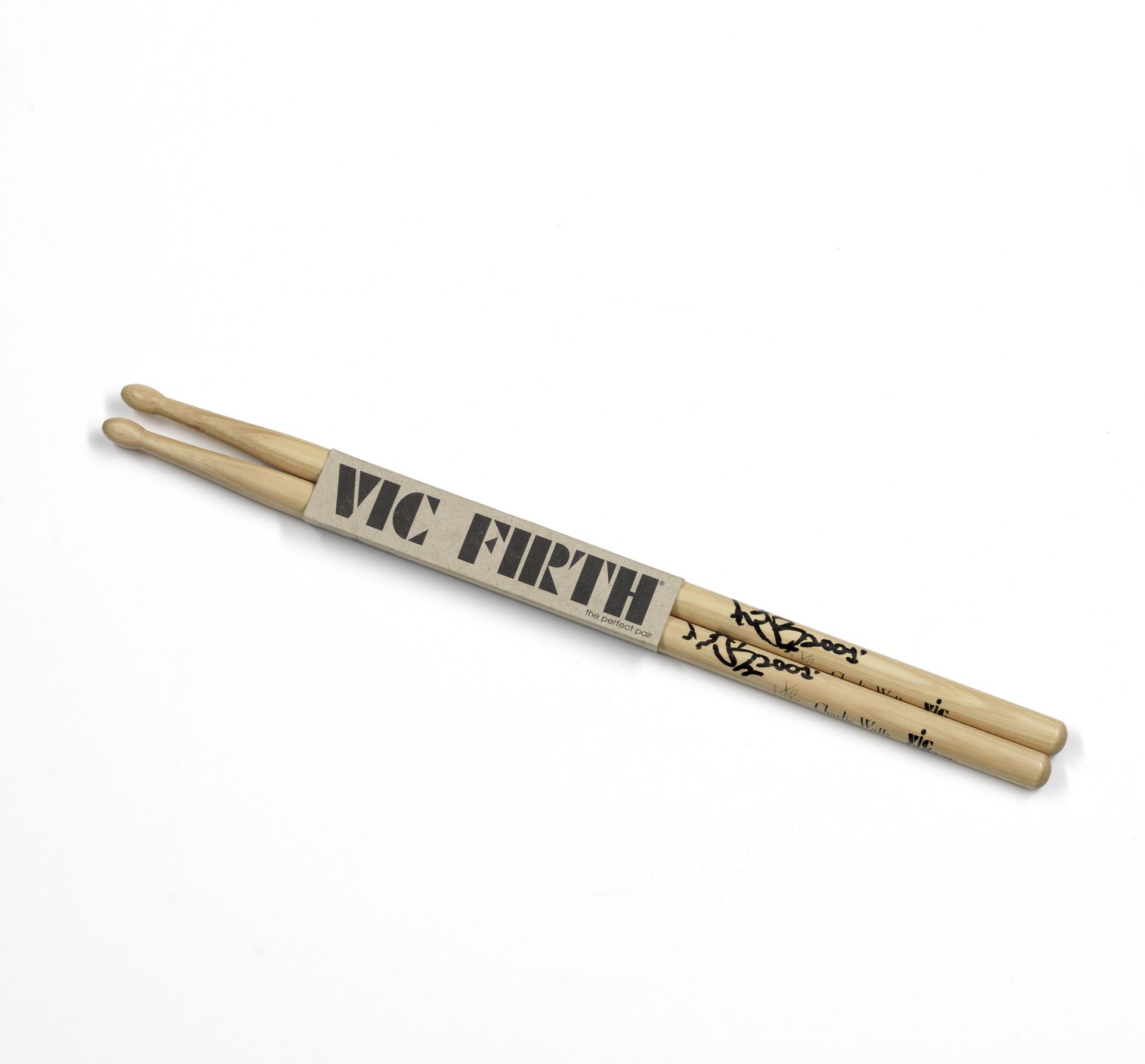 The Rolling Stones A Pair of Vic Firth Drumsticks Signed By Charlie Watts 2