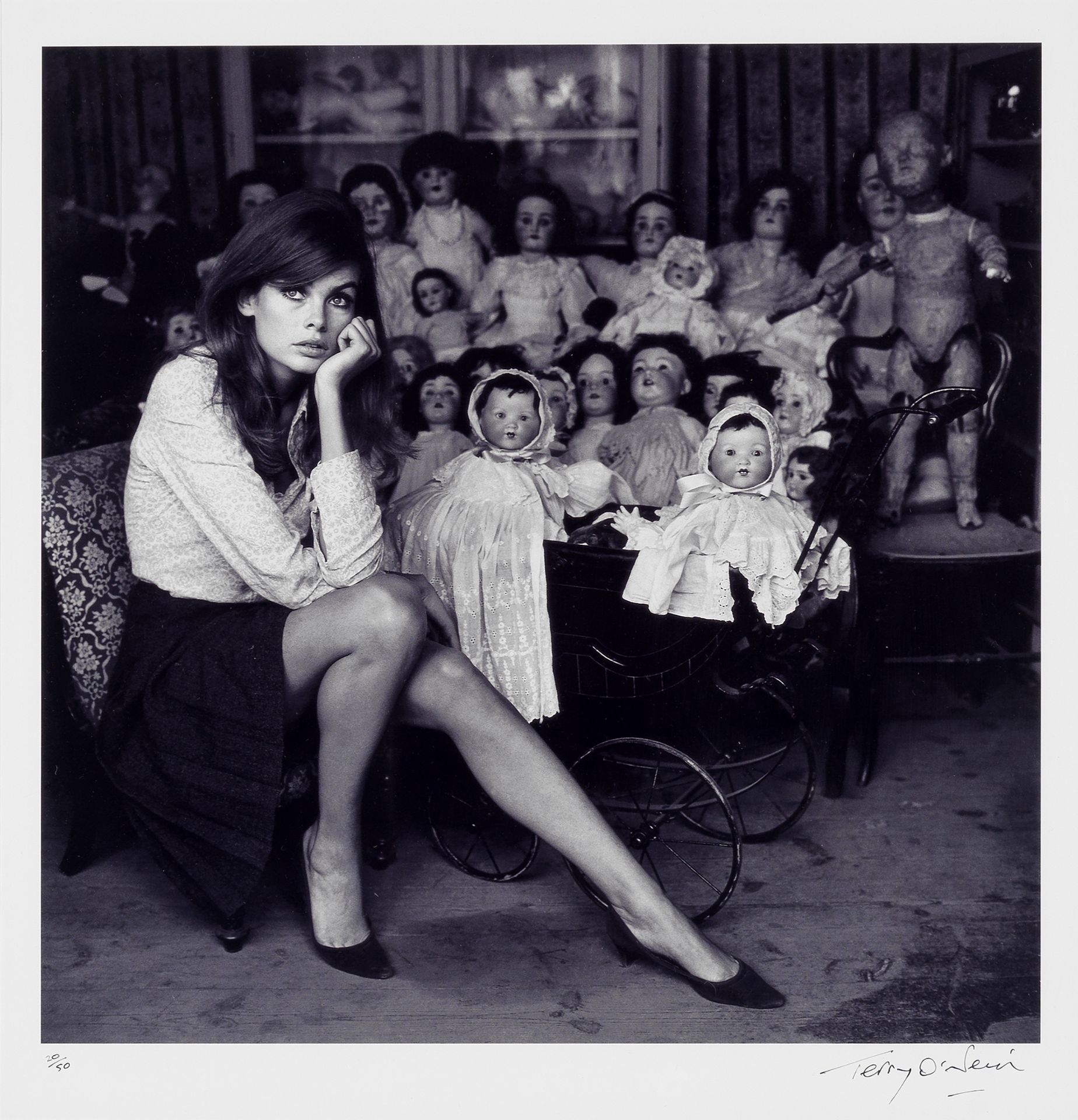 Terry O'Neill (British, 1938-2019) Jean Shrimpton With Dolls, 1964, printed later
