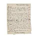 TRISTAN TZARA (1896-1963) CARTE-LETTRE AUTOGRAPHE SIGN&#201;E au secr&#233;taire de r&#233;dacti...