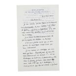 REN&#201; MAGRITTE (1898-1967) LETTRE AUTOGRAPHE SIGN&#201;E &#224; un cher Monsieur. Bruxelles,...
