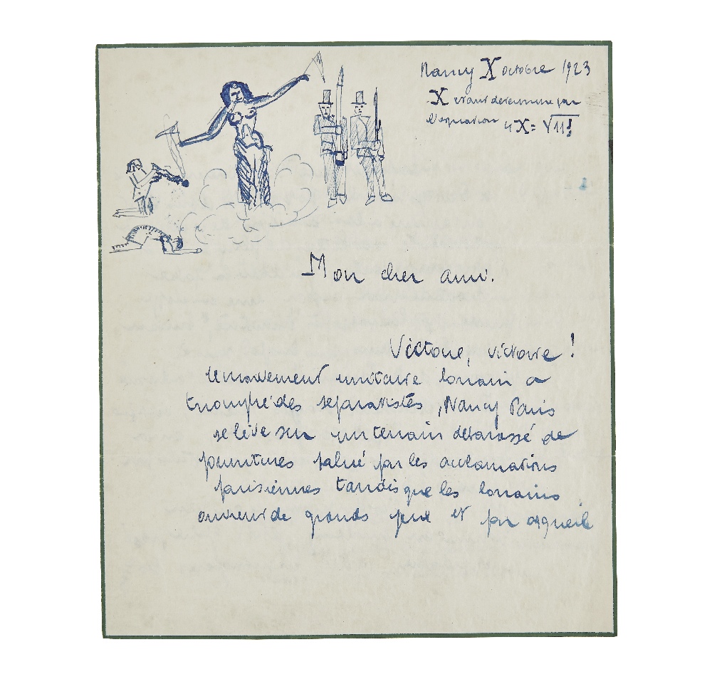 ANDRE THIRION (1907-2001) CORRESPONDANCE AUTOGRAPHE SIGN&#201;E AVEC DESSINS &#224; Georges SADO...