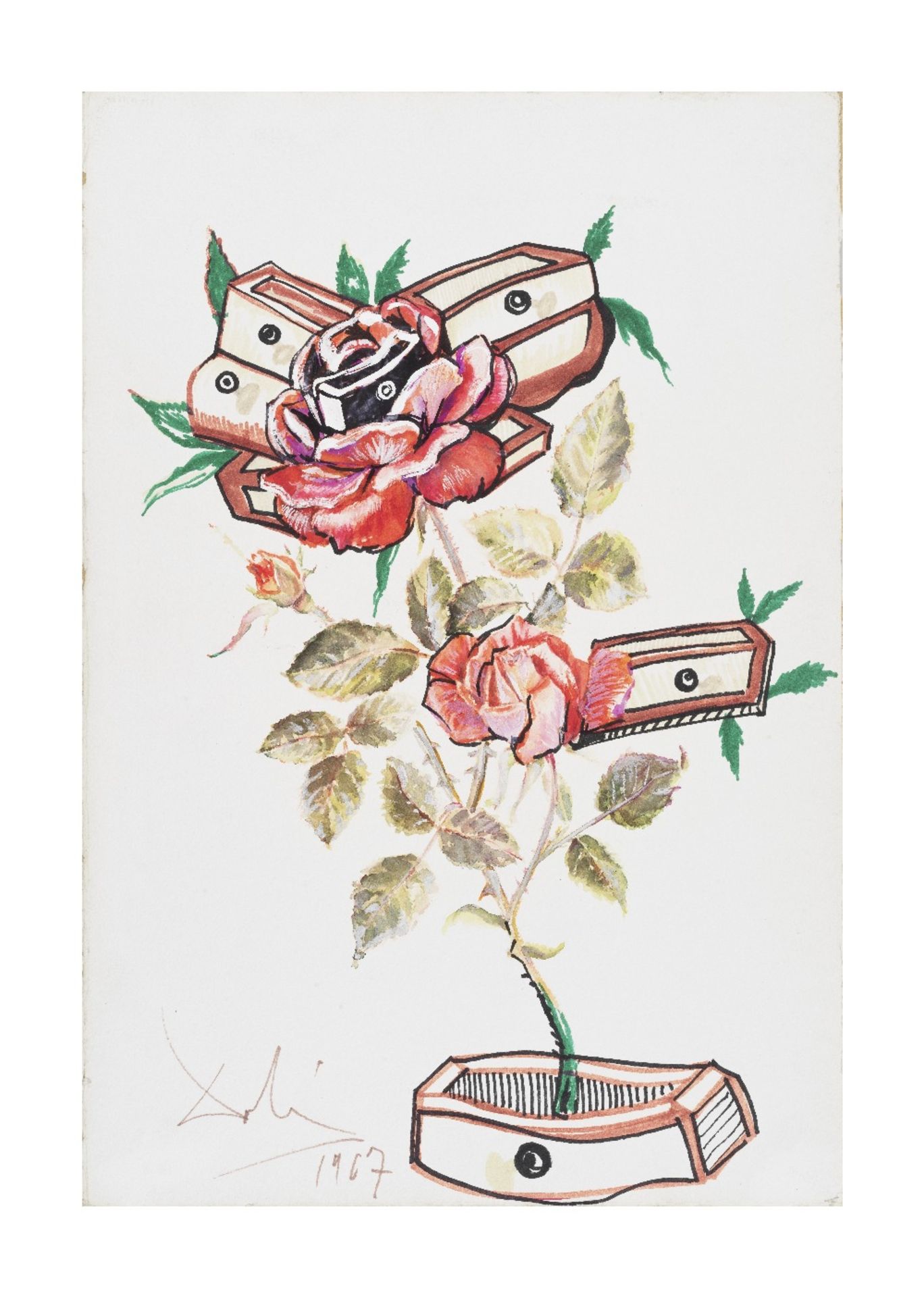 SALVADOR DAL&#205; (1904-1989) Rosa e morte floriscens (pour la s&#233;rie d'estampes Les Floral...