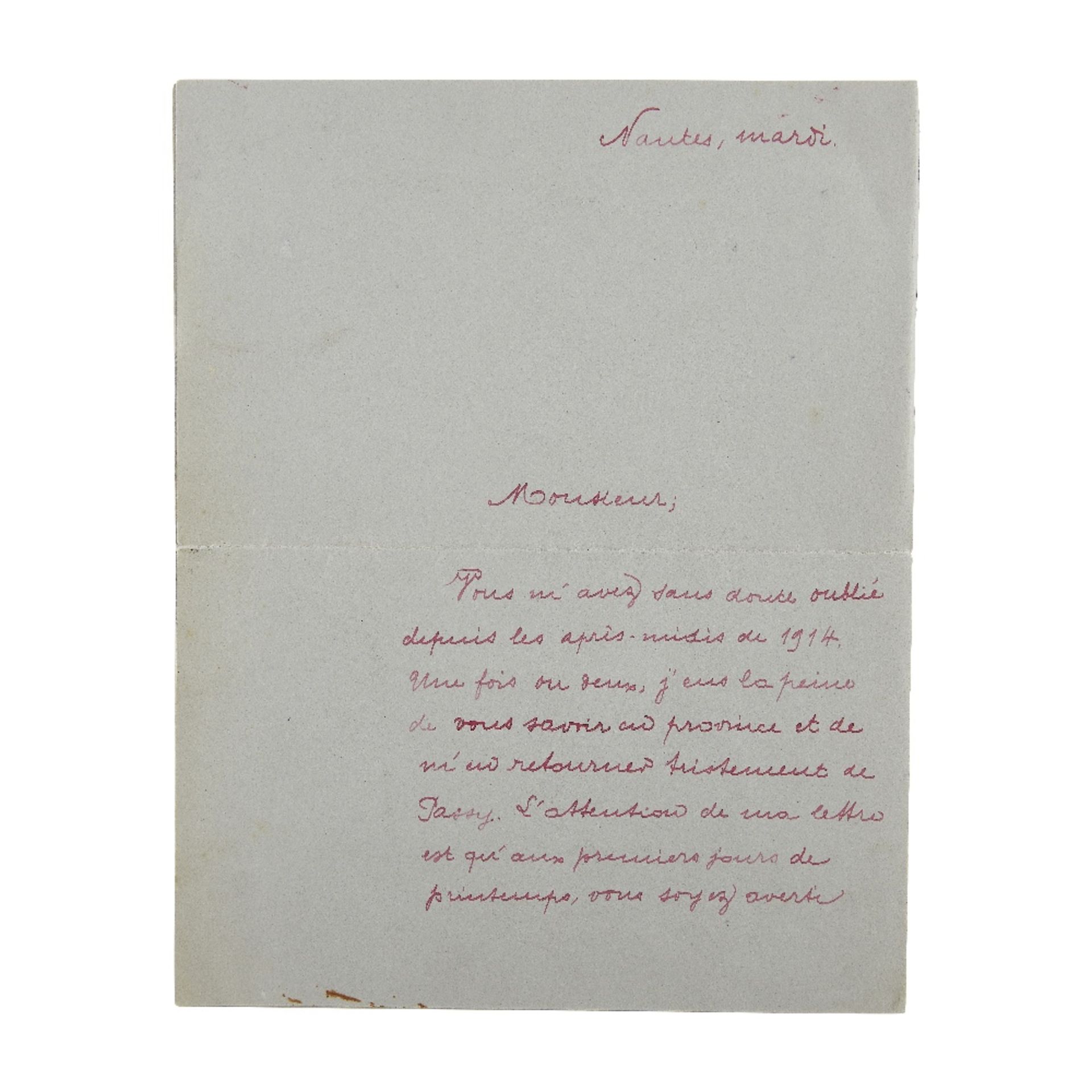 ANDR&#201; BRETON (1896-1966) LETTRE AUTOGRAPHE SIGN&#201;E &#224; [Francis VIEL&#201;-GRIFFIN] ...