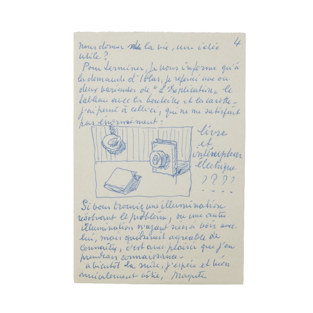 REN&#201; MAGRITTE (1898-1967) LETTRE AUTOGRAPHE SIGN&#201;E &#224; MARIEN, AVEC DESSIN