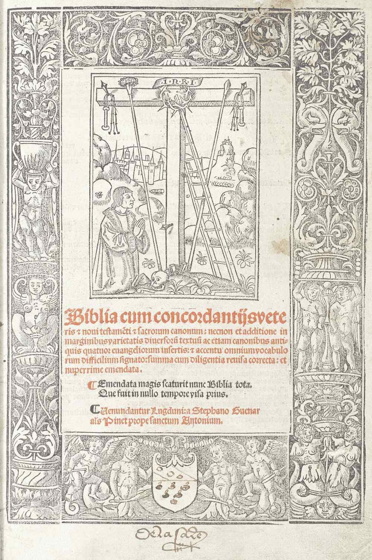 BIBLE, IN LATIN Biblia cum concordantiis veteris et novi testamenti et sacrorum canonum, [Lyon],...