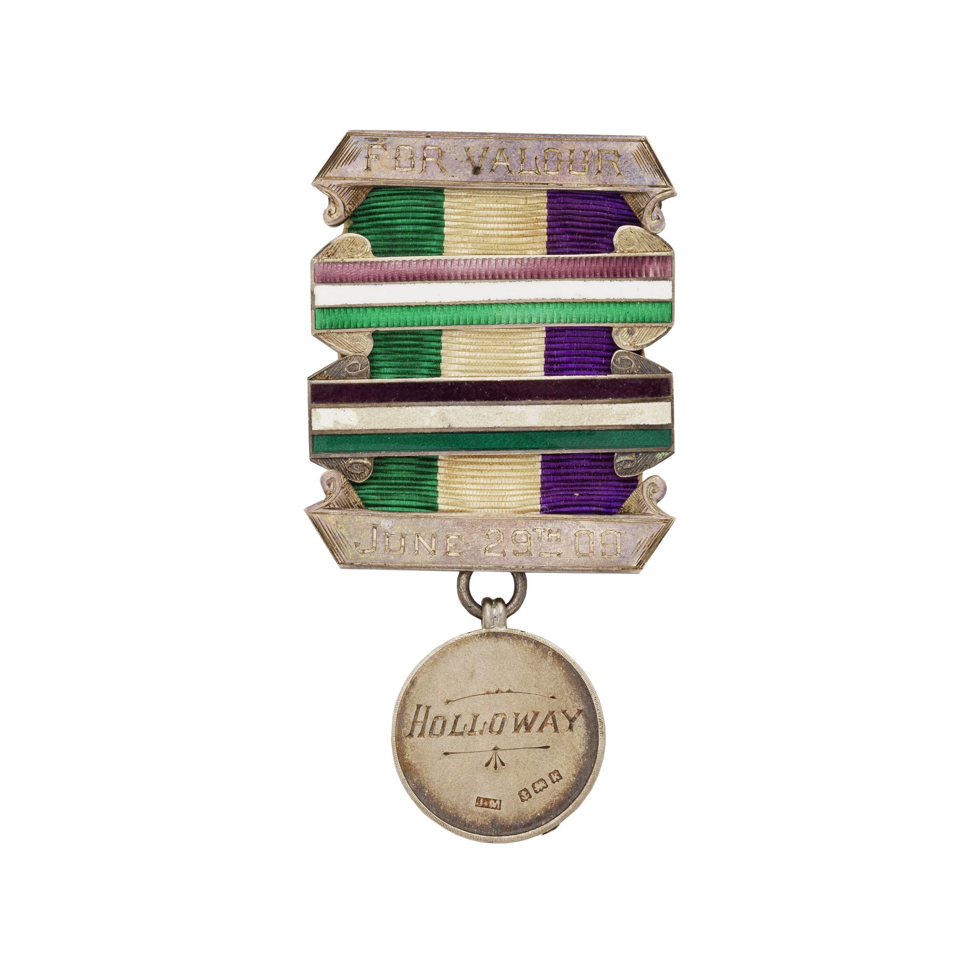 SUFFRAGETTES - HUNGER STRIKE MEDAL Hunger strike medal awarded by the WSPU to Ada Wright, [1909]...