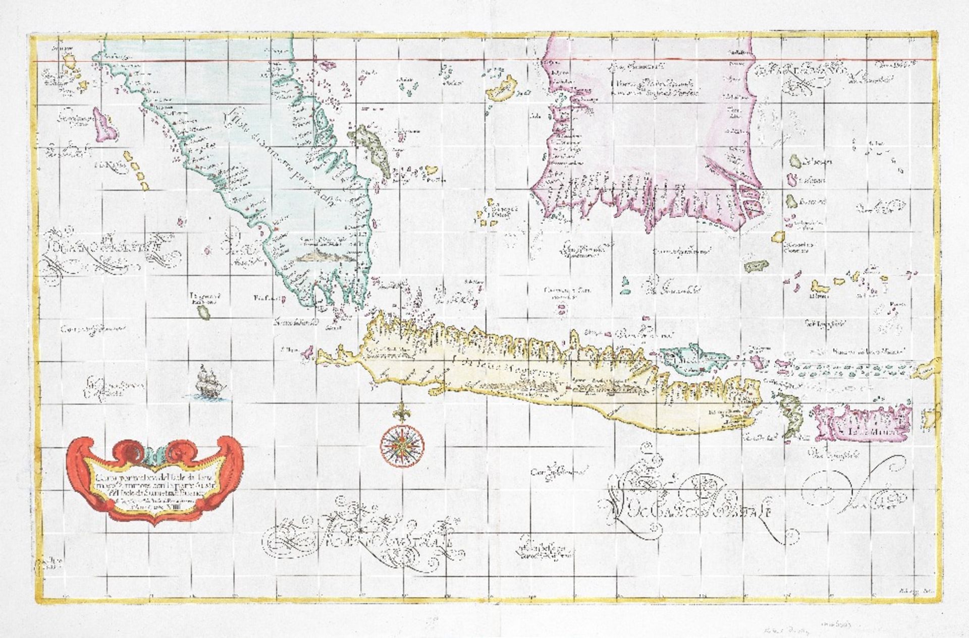 DUDLEY (ROBERT) Carta particolare del Isole di la Java maggiore e minore con la parte Austrle de...