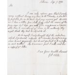 WHITE (GILBERT) Autograph letter signed ('I am your humble servant,/ Gil: White') to William Ric...