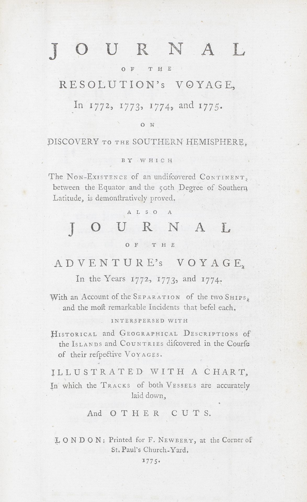 MARRA (JOHN)] Journal of the Resolution's Voyage in 1772, 1773, 1774 and 1775. On Discovery to t...