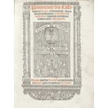 LYNDWOOD (WILLIAM) Provinciale seu Co[n]stitutiones Anglie, 2 parts in 1 vol., [Antwerp, printed...