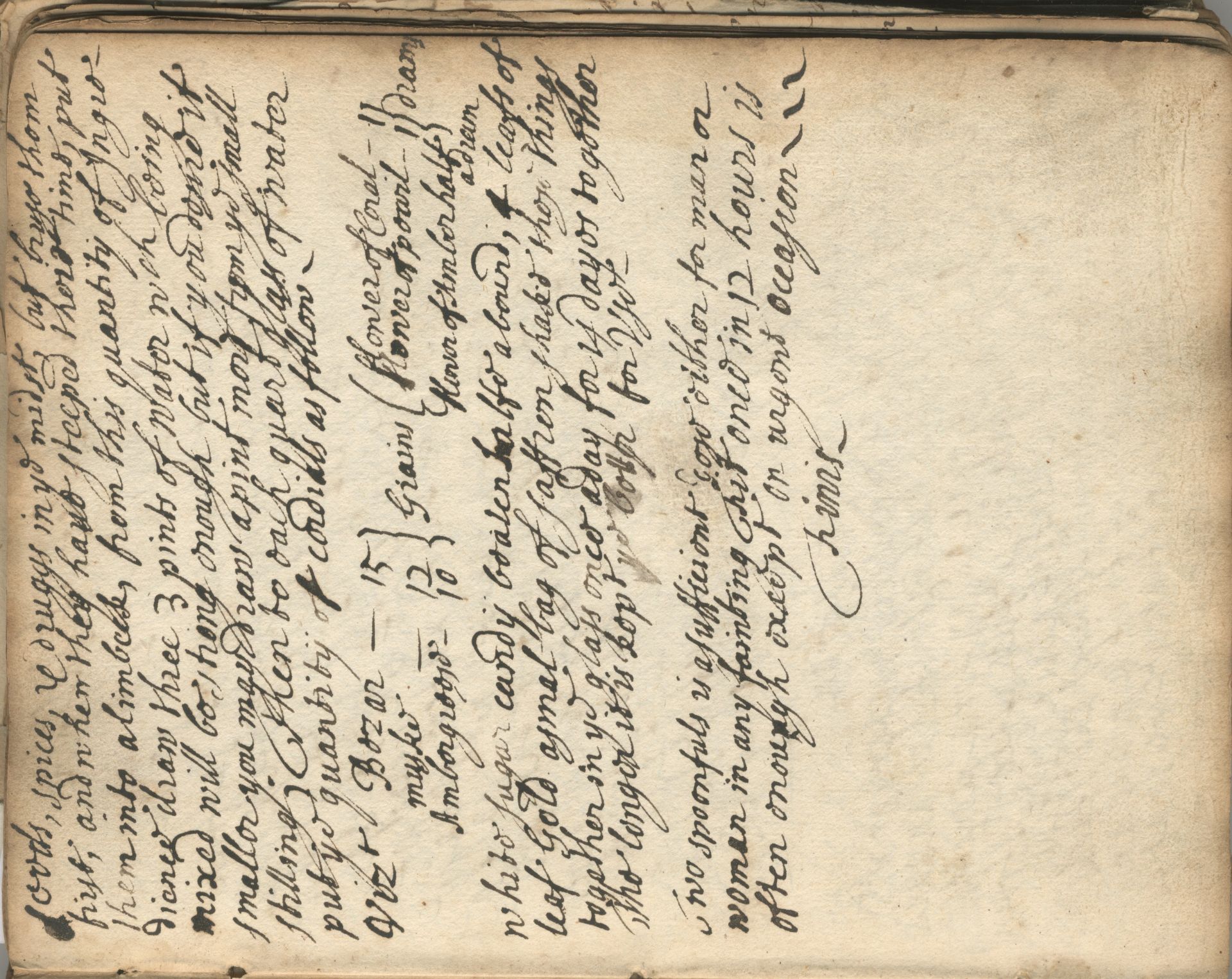 COOKERY & MEDICINE - IRELAND Manuscript notebook [late seventeenth/early eighteenth century]