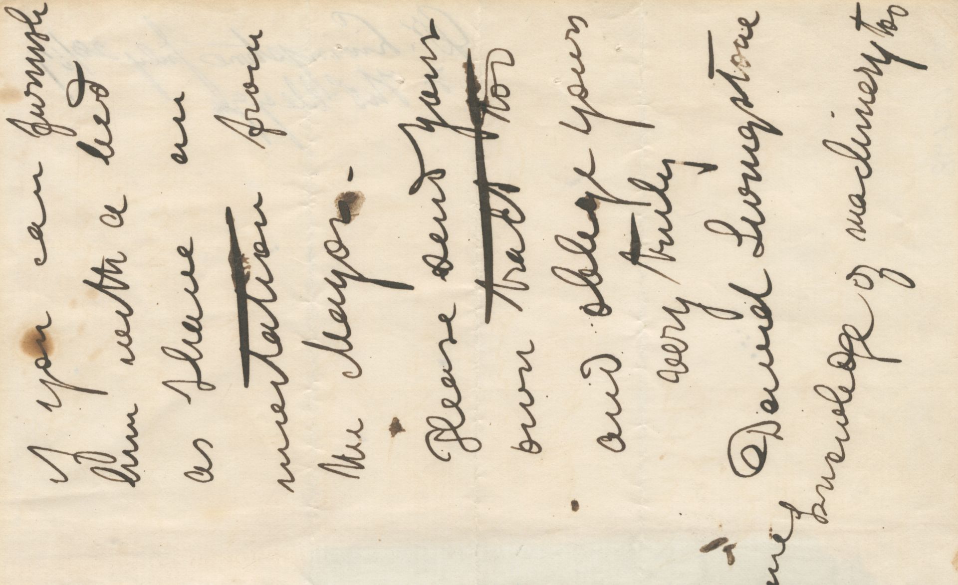 LIVINGSTONE (DAVID) Autograph letter signed ('David Livingstone'), to Thomas Clegg ('My dear Sir...