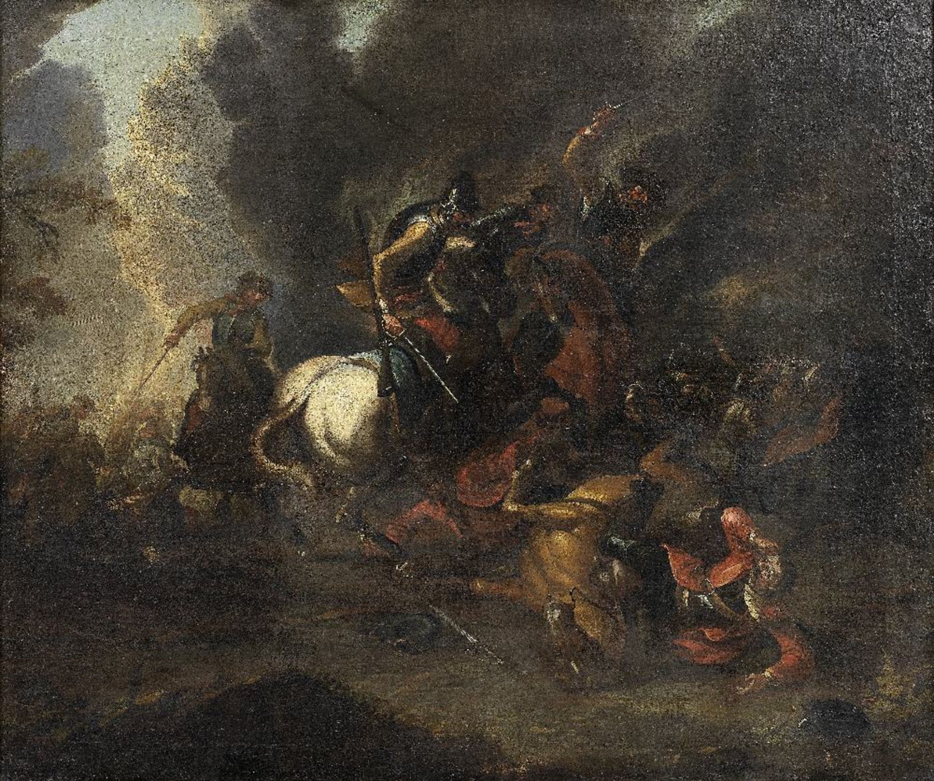 Attributed to Georg Philipp Rugendas (Augusta 1666-1742) Cavalry skirmishes (2)