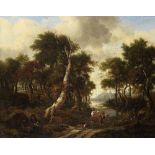 After Jacob van Ruisdael, and Nicolaes Berchem, early 18th Century Wooded landscape with a flood...