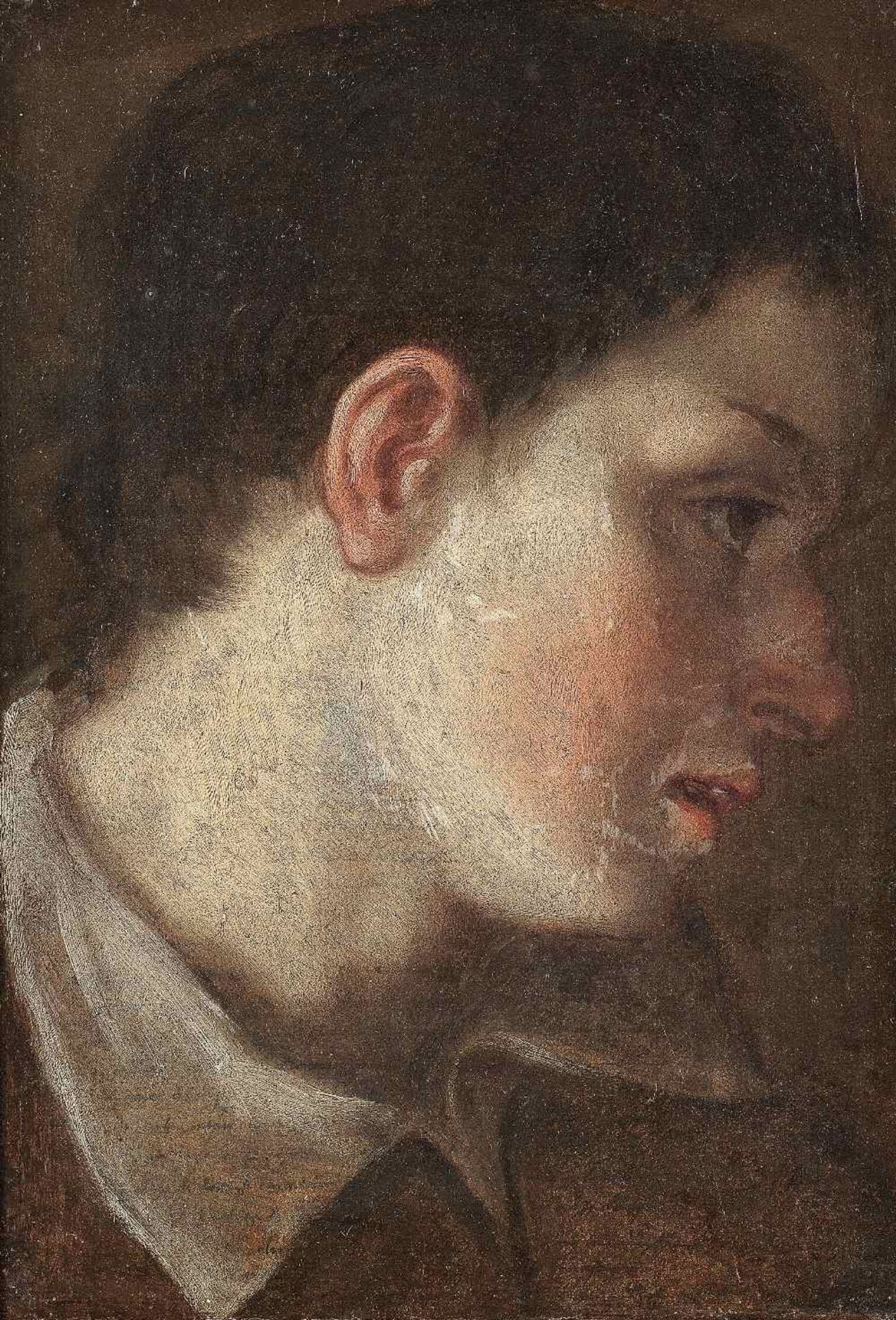 Studio of Annibale Carracci (Bologna 1560-1609 Rome) Head study of a youth in profile