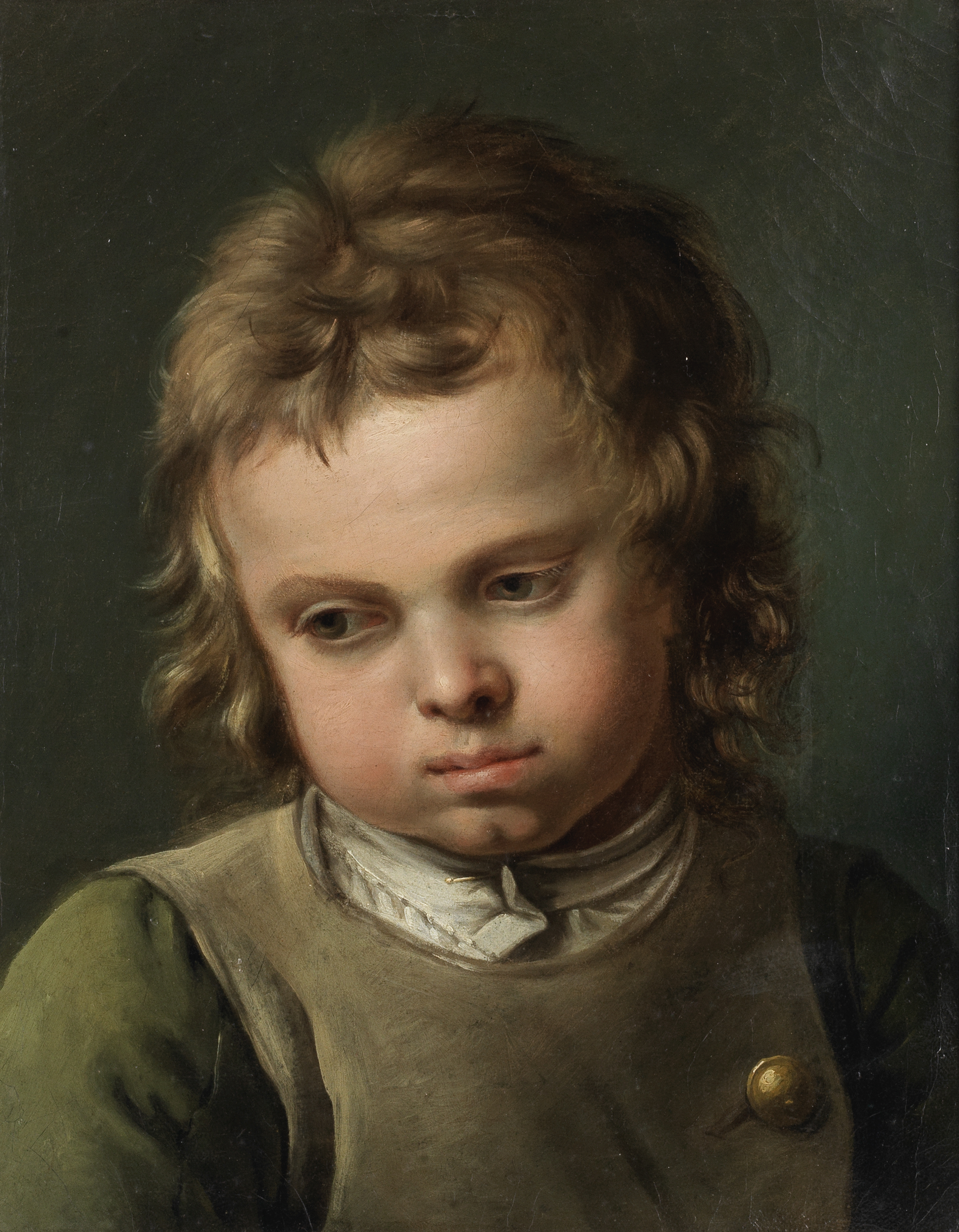 Circle of Nicolas-Bernard Lepicie (Paris 1735-1784) Study of a small boy, bust-length, in a grey...