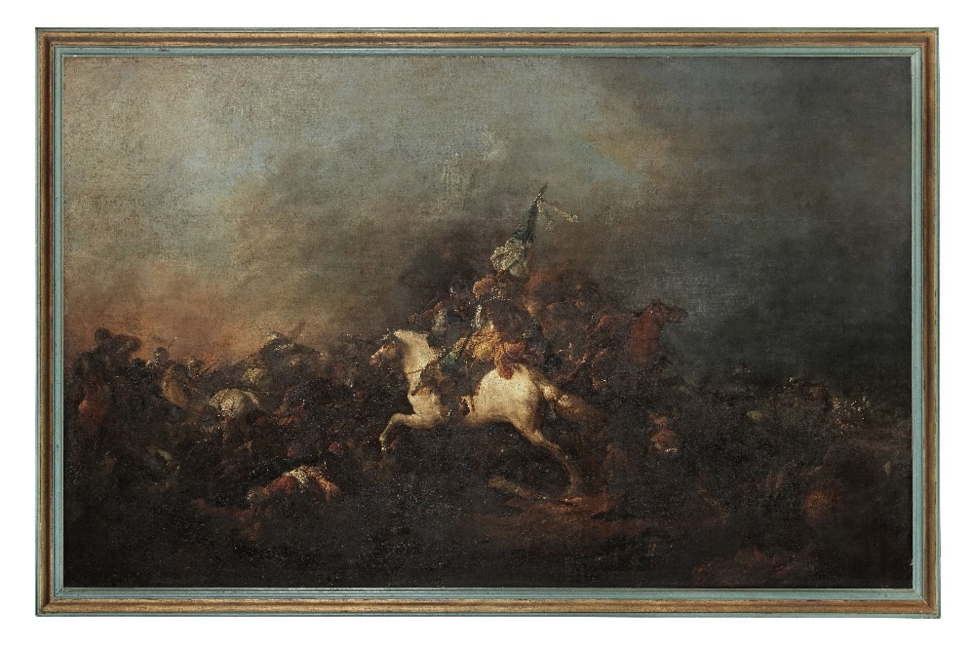 Attributed to Jan van Huchtenburg (Haarlem 1647-1733 Amsterdam) A cavalry skirmish