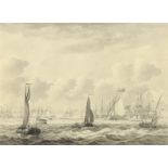 Pieter Aartsz. Blaauw (Hoorn 1744-1808 Medemblik) The British fleet under Lord Duncan in the Nie...