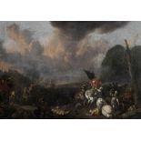 Johannes Lingelbach (Frankfurt 1622-1674 Amsterdam) A cavalry skirmish between Christians and Ot...