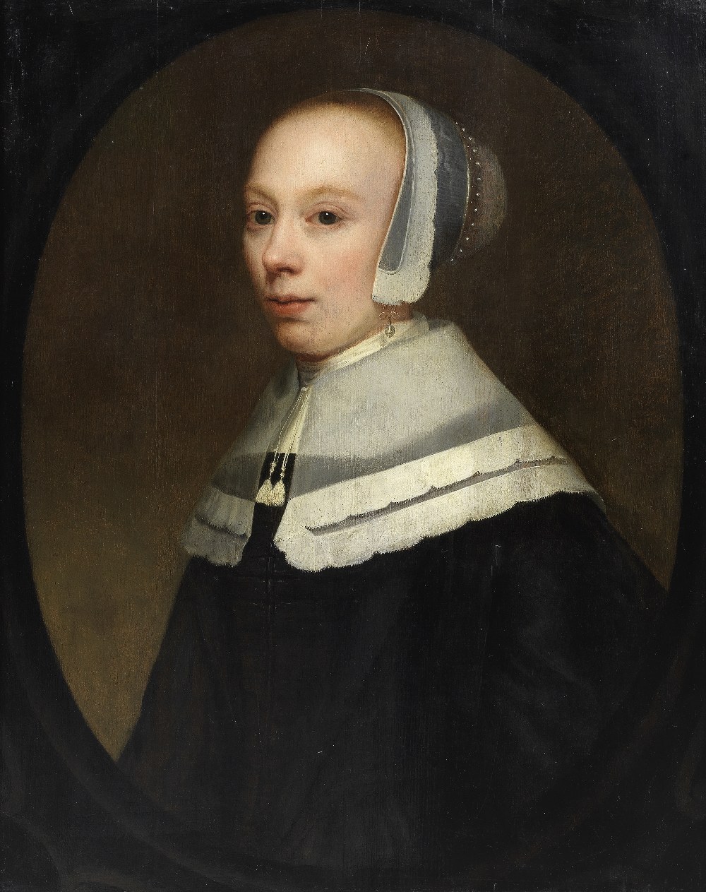 Attributed to Godaert Kamper (D&#252;sseldorf 1614-1679 Leyden) Portrait of a lady, half-length,...