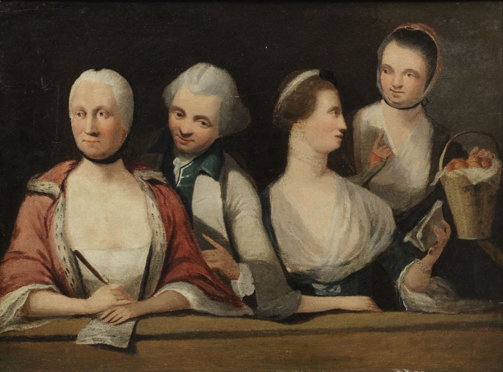 Circle of John Hamilton Mortimer (Eastbourne 1740-1779 London) Elegant figures watching King Lea...