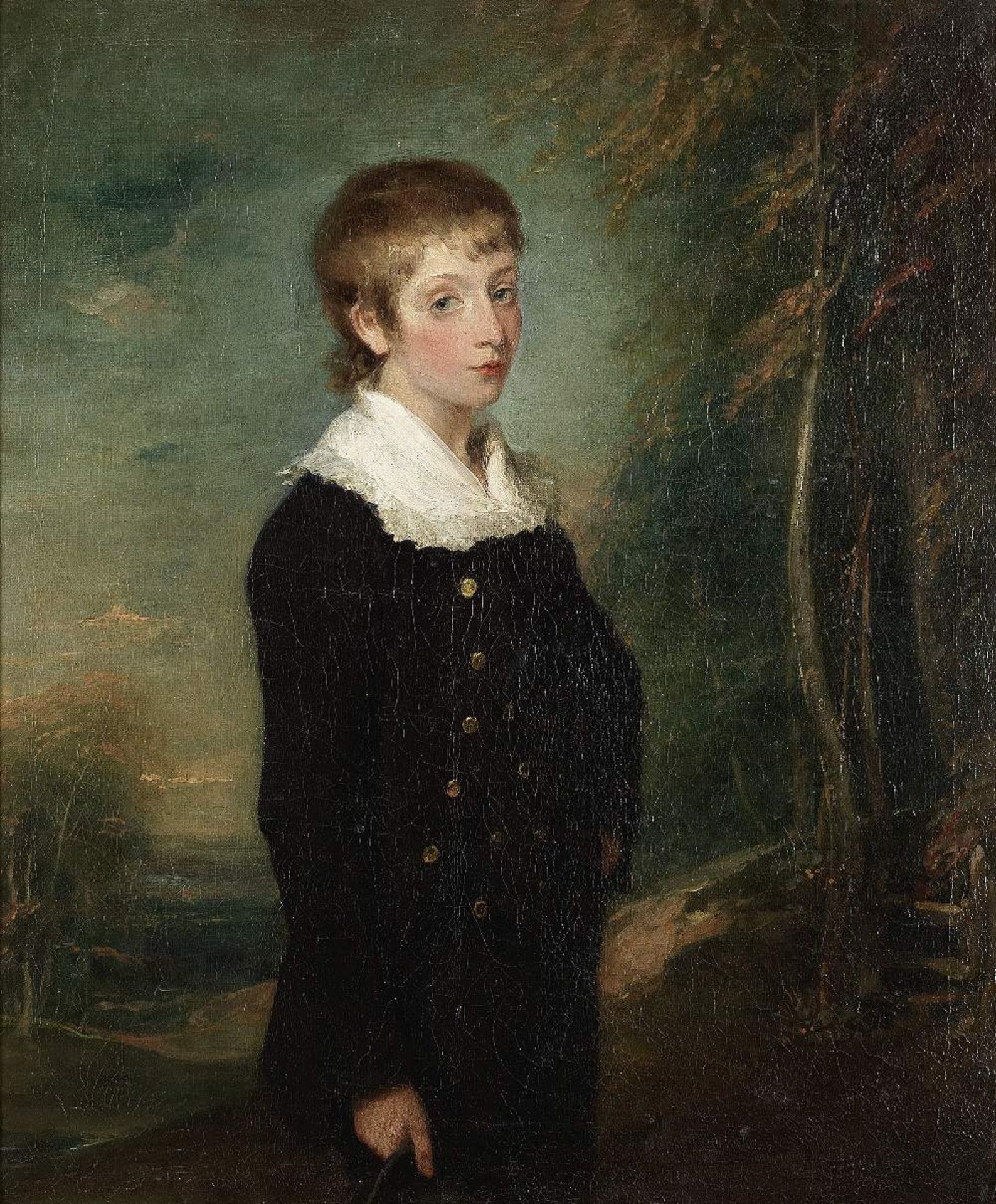 Follower of Sir Thomas Lawrence P.R.A. (Bristol 1769-1830 London) Portrait of a boy, standing, h...