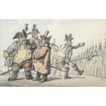 Thomas Rowlandson (London 1756-1827) Austrian troops, or a field day in the Netherlands