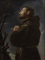 Pier Leone Ghezzi (Rome 1674-1755) Saint Nicholas of Tolentino; and Saint Francis of Assisi (2)