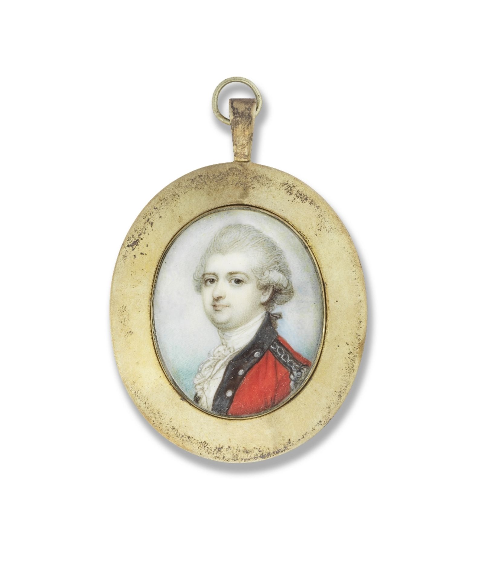 Richard Cosway, R.A. (Devon 1742-1821 London) A portrait miniature of an officer, wearing red co...
