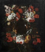 Follower of Daniel Seghers (Antwerp 1590-1661) A swag of flowers