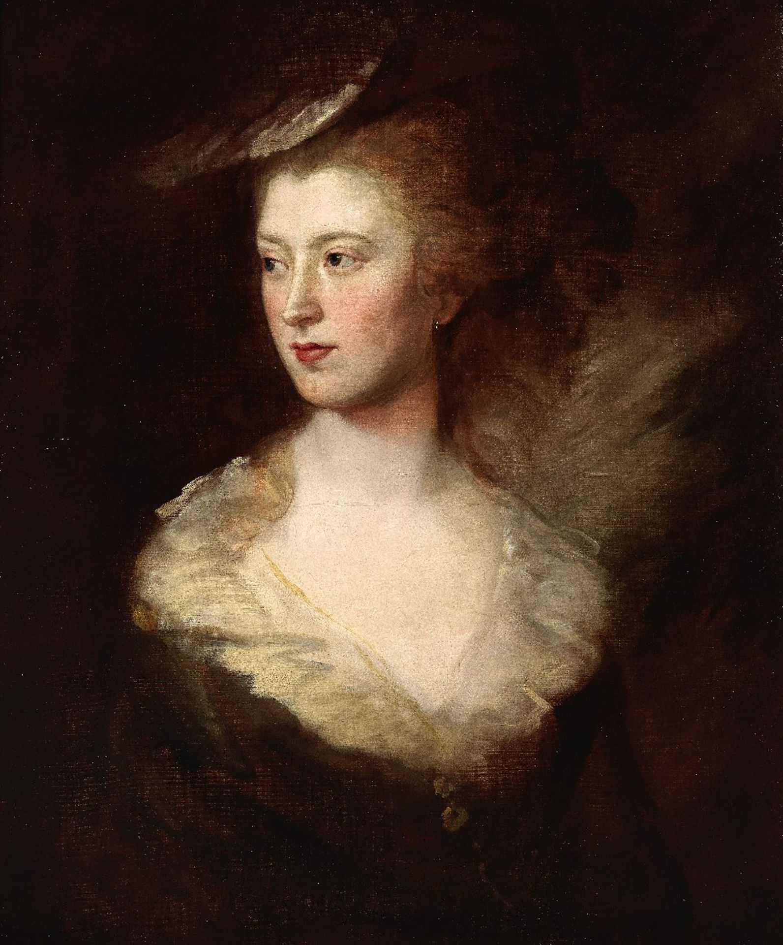 After Thomas Gainsborough, R.A., 18th Century Portrait of Mary Gainsborough, bust-length, in a hat