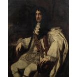 After Sir Peter Lely, early 18th Century Portrait of King Charles II, three-quarter-length, in r...