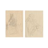 George Romney (Beckside 1734-1802 Kendal) A study of two women, one standing by her seated compa...