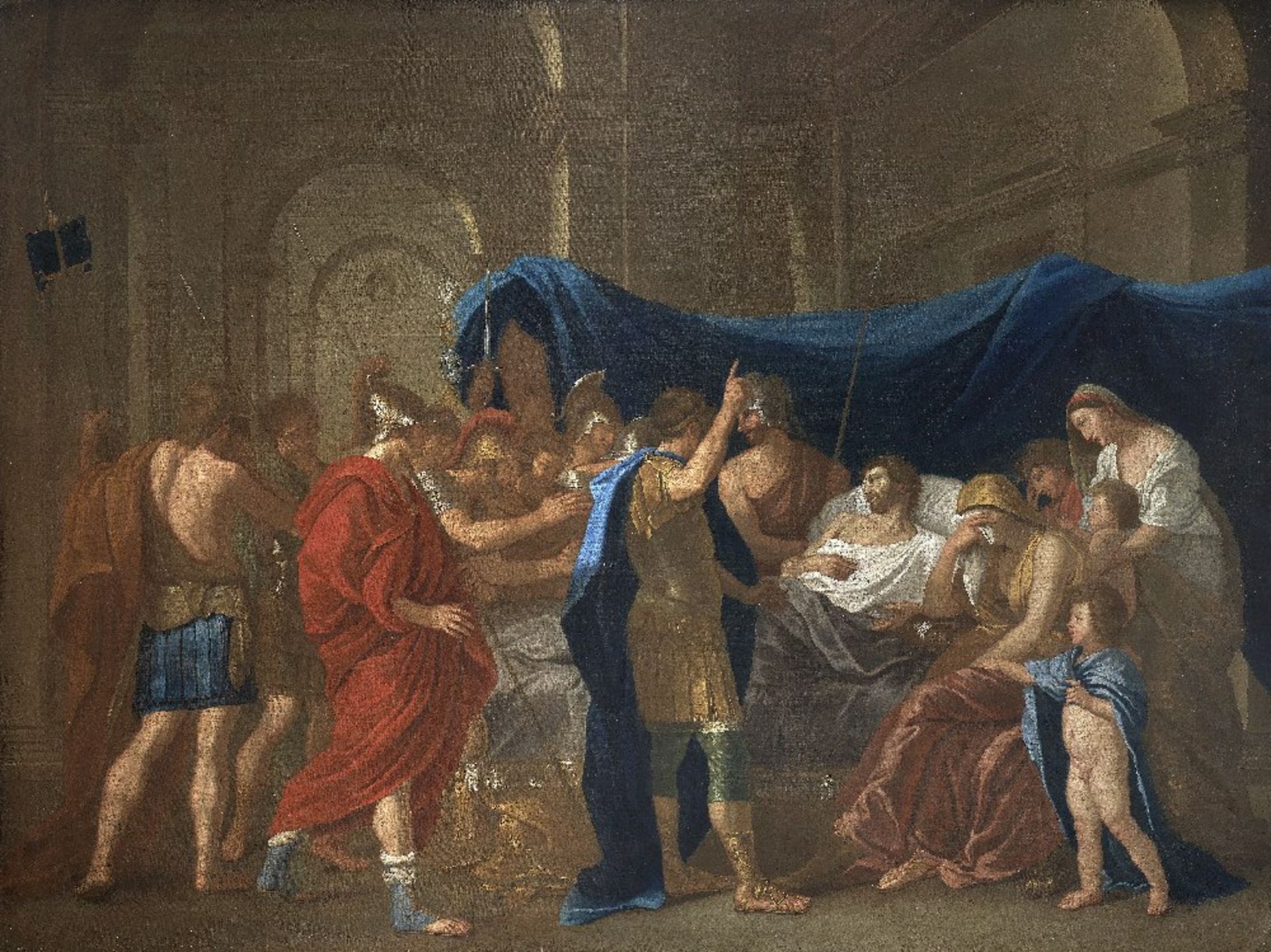 After Nicolas Poussin, circa 1700 The Death of Germanicus unframed