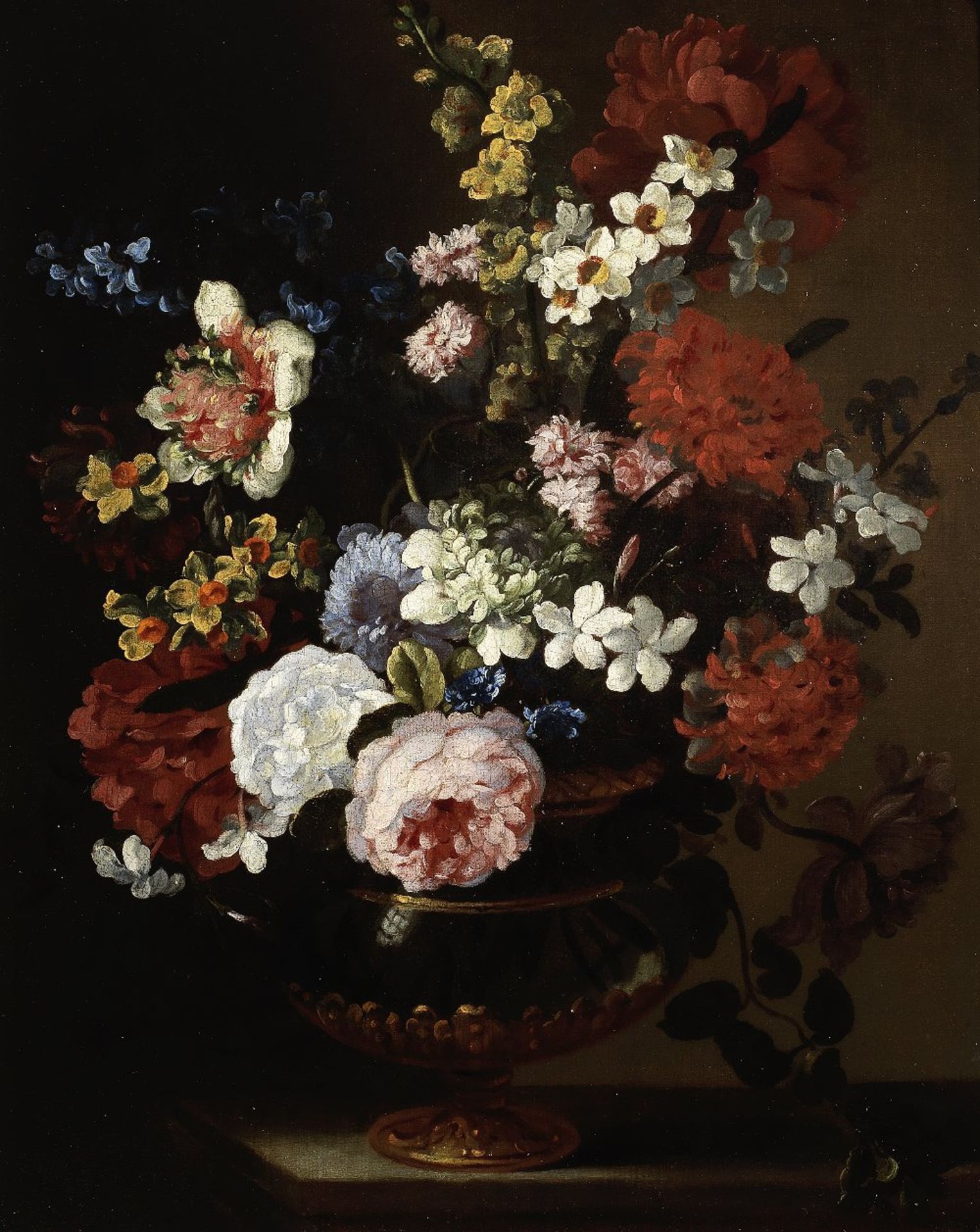 Circle of Jean-Baptiste Monnoyer (Lille 1636-1699 London) Still life of roses, narcissi and othe...