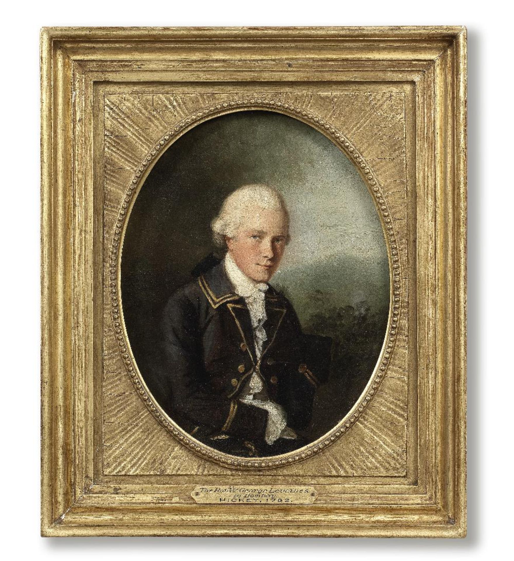 Thomas Hickey (Dublin 1741-1824 Madras) Portrait of John George Livius, half-length, in a dark b...