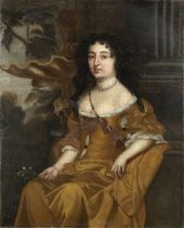 Follower of Sir Peter Lely (Soest 1618-1680 London) Portrait of a lady, three-quarter-length, in...