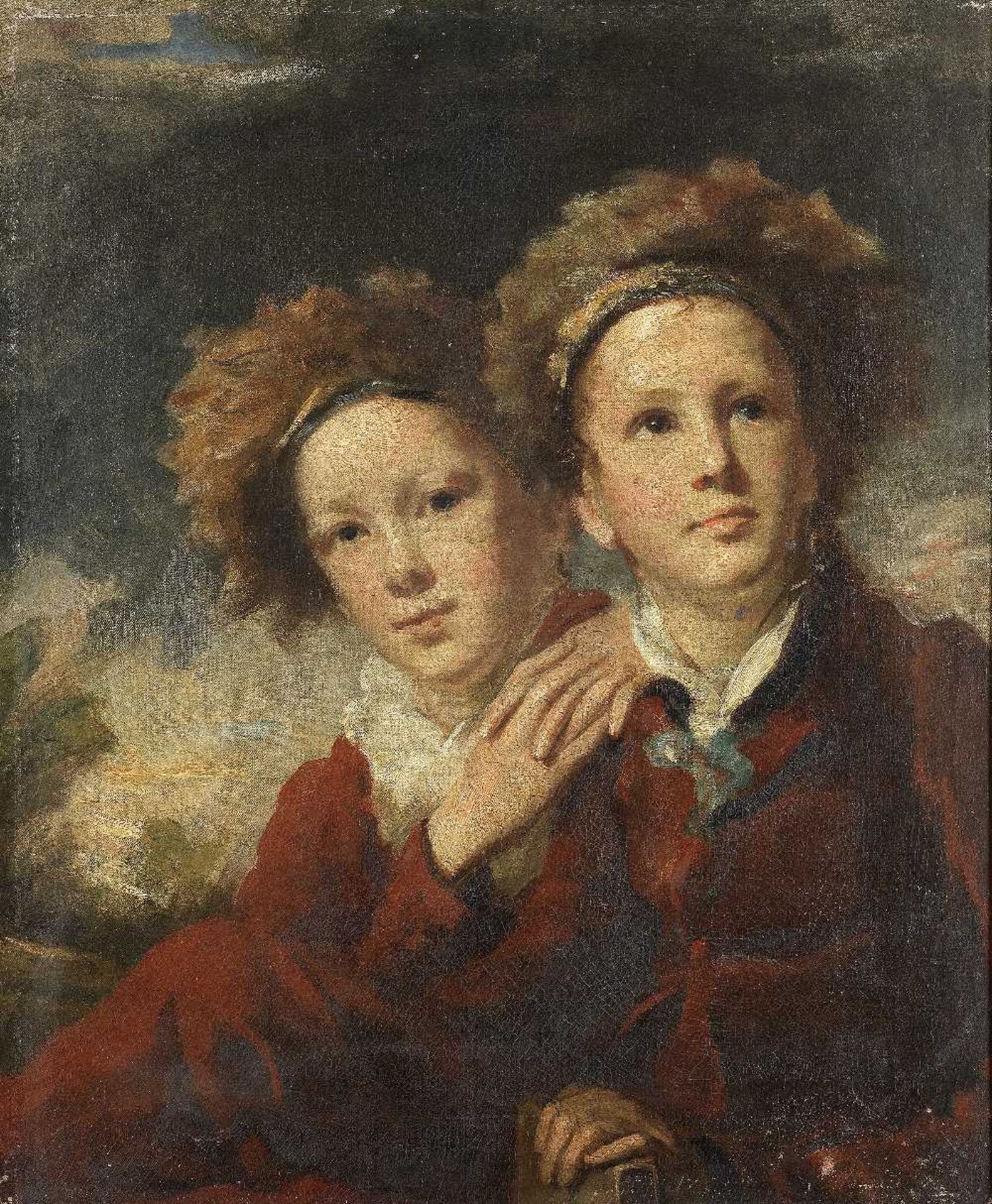 George C. Watson PRSA. (Berwickshire 1767-1837 Edinburgh) Portrait of two boys, both three-quart...