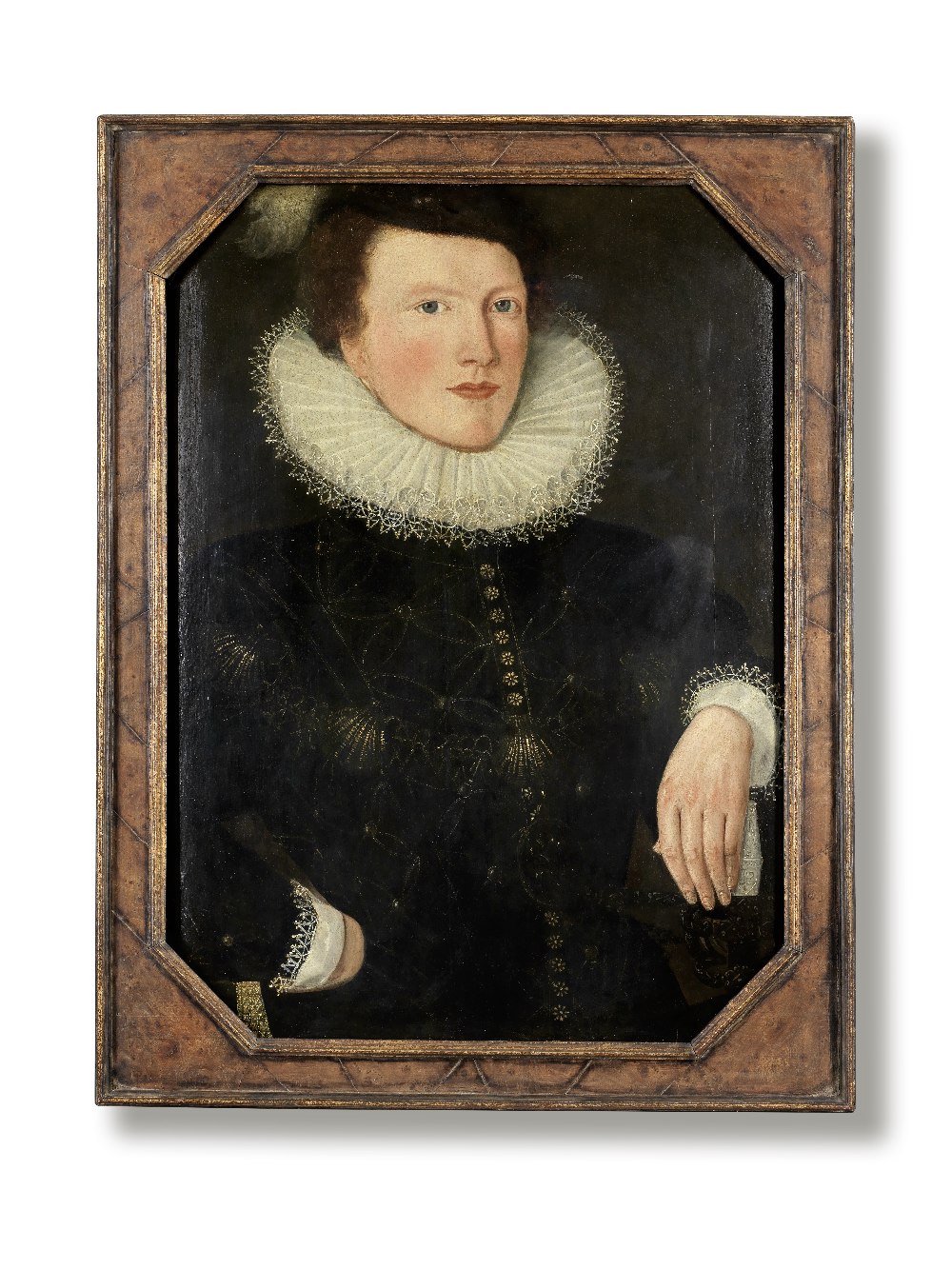 French School, late 16th Century Portrait of a young Chevalier, half-length, wearing the Chain ...