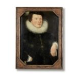 French School, late 16th Century Portrait of a young Chevalier, half-length, wearing the Chain ...