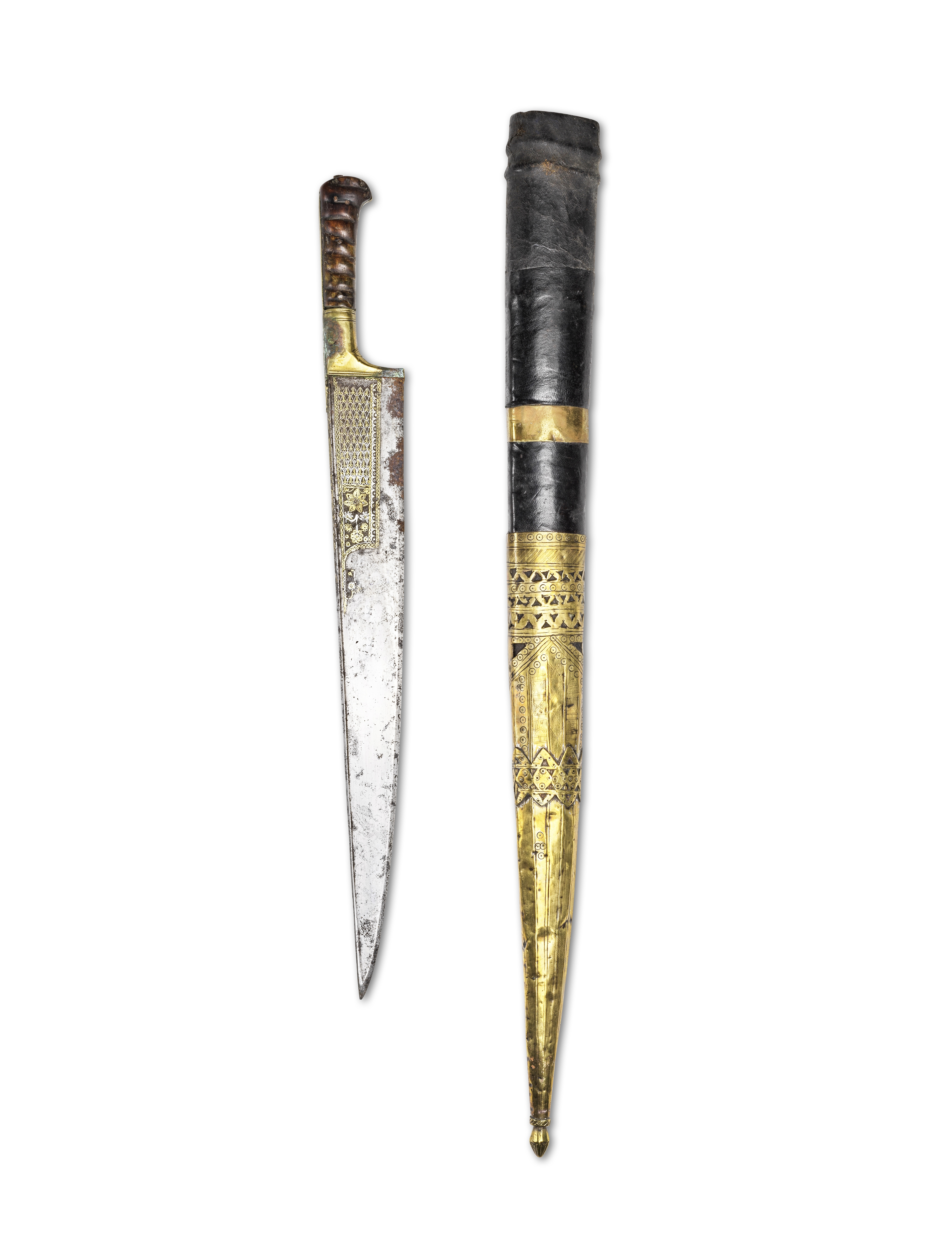 Dague en acier &#224; manche en corne (khyber), Afghanistan XIXe si&#232;cle A horn-hilted steel...
