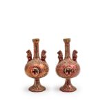 Cantagalli. Deux vases en c&#233;ramique lustr&#233;e de style Hispano-Mauresque. Italie XIXe si...