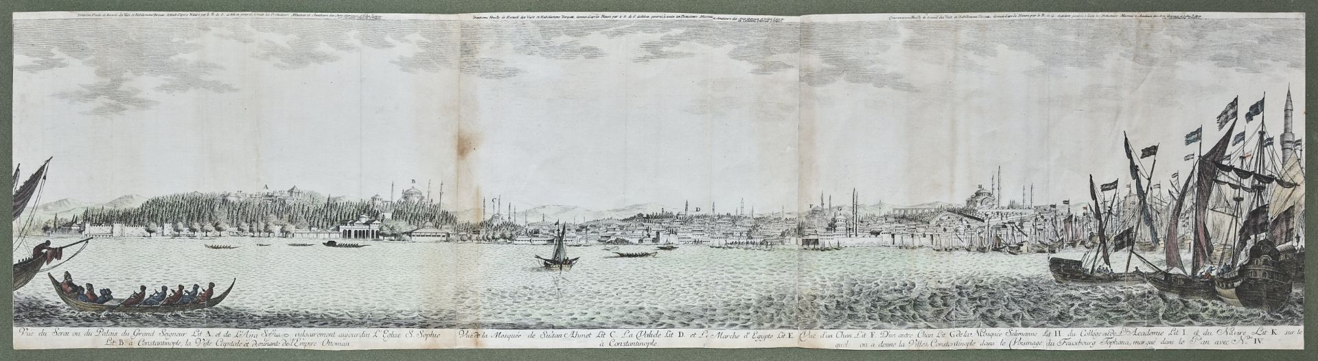 Panorama d'Istambul comprenant la Vue du S&#233;rail, ou du Palais du Grand Seigneur, et Vue de ...