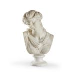 Buste Italien de femme en marbre blanc, par Jean-Baptiste Auguste Cl&#233;singer, Rome, 1868An I...