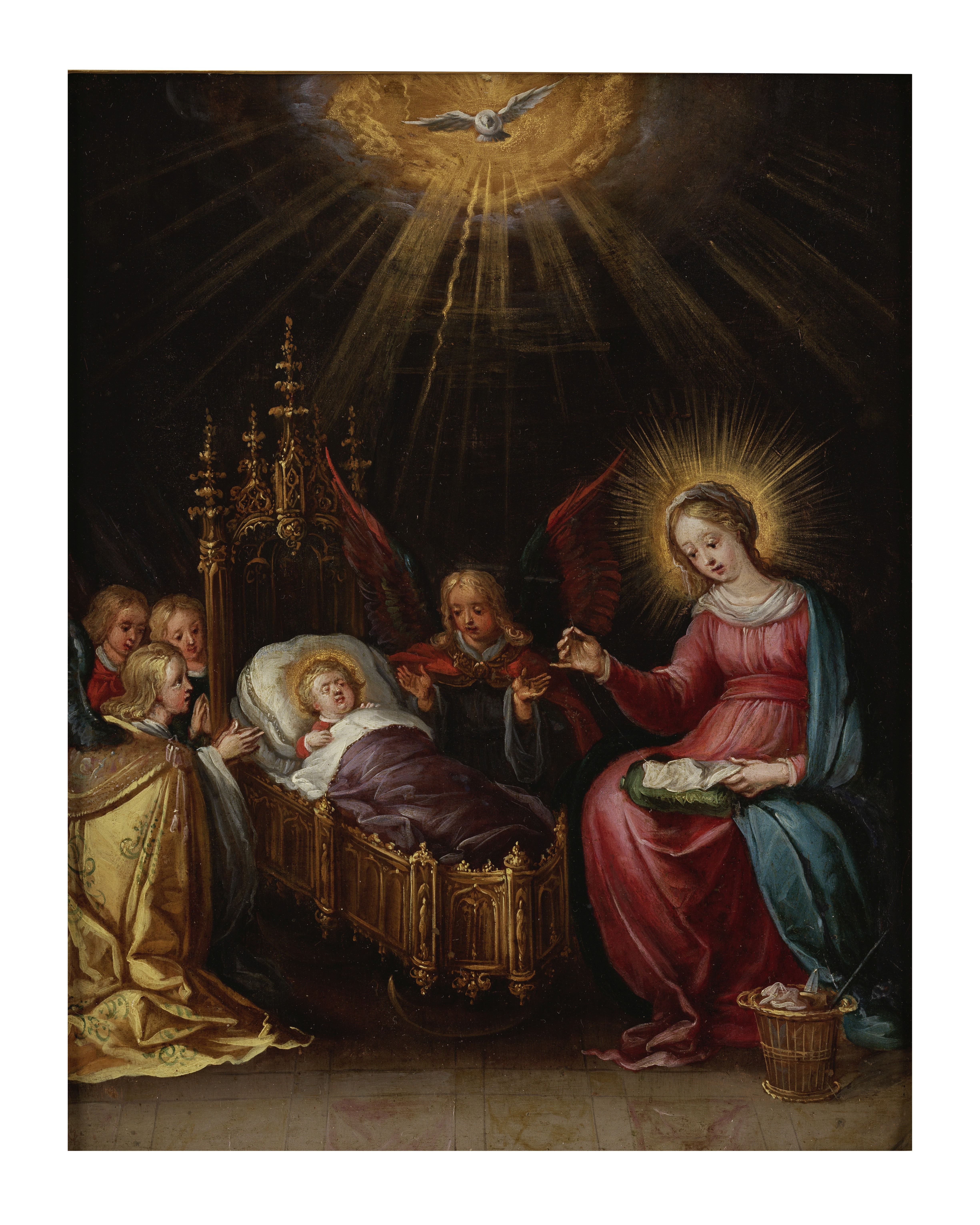 Cornelis De Bailleur (Anvers 1607-1671) L'adoration de l'Enfant J&#233;sus