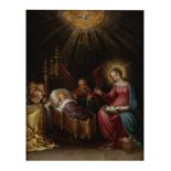 Cornelis De Bailleur (Anvers 1607-1671) L'adoration de l'Enfant J&#233;sus