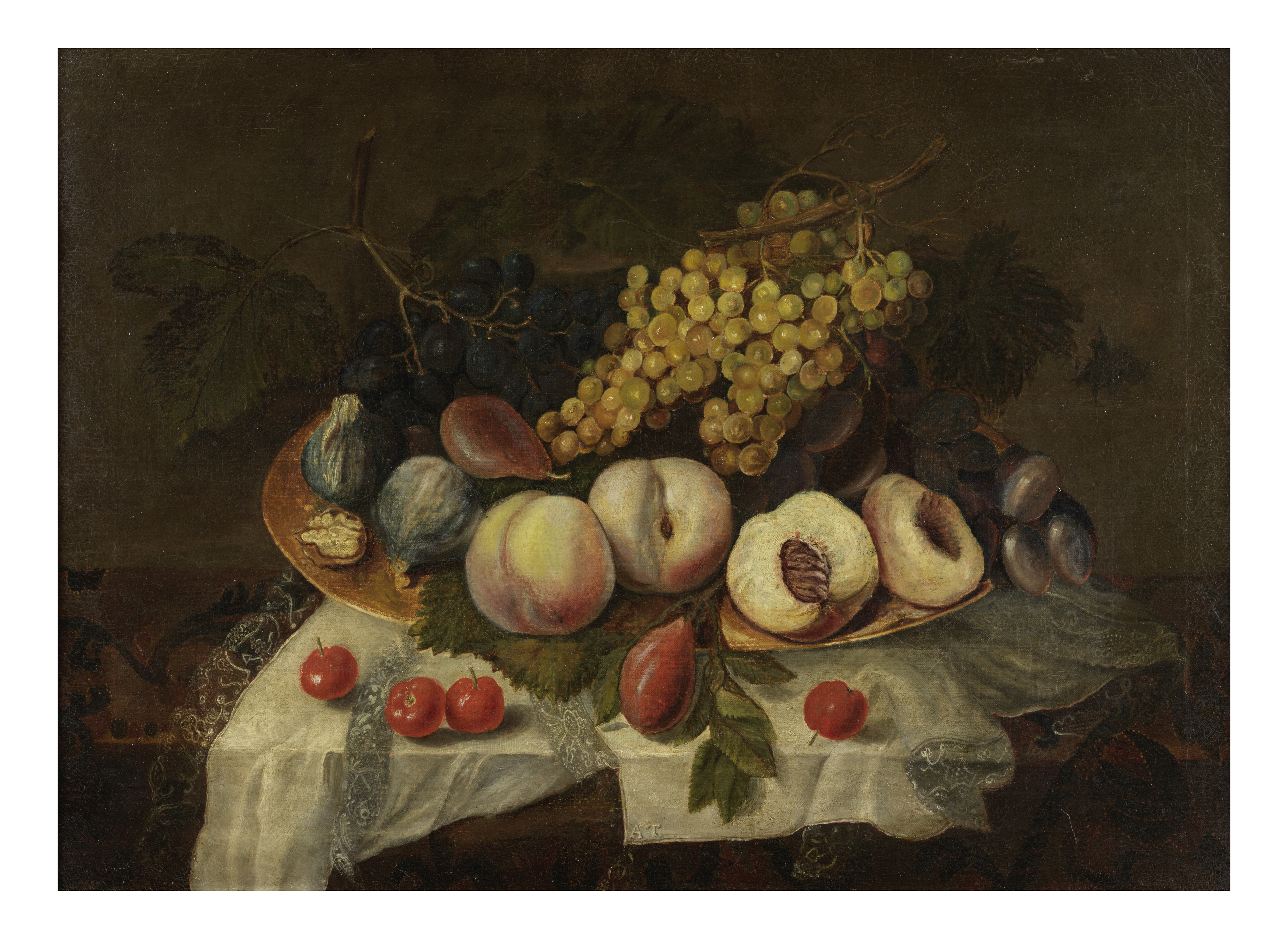 Suiveur de Theodor van Aenvack (Anvers 1633-1690) Nature morte aux fruits de fin d'&#233;t&#233;...